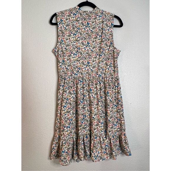 As U Wish high neck floral stretch knit slinky ruffled mini dress sz large - Picture 4 of 7